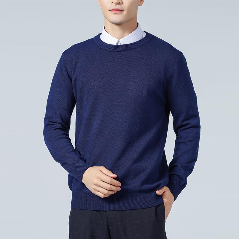 Men's Autumn and Winter Round Neck Loose Long Sleeve Knitted Sweaters3