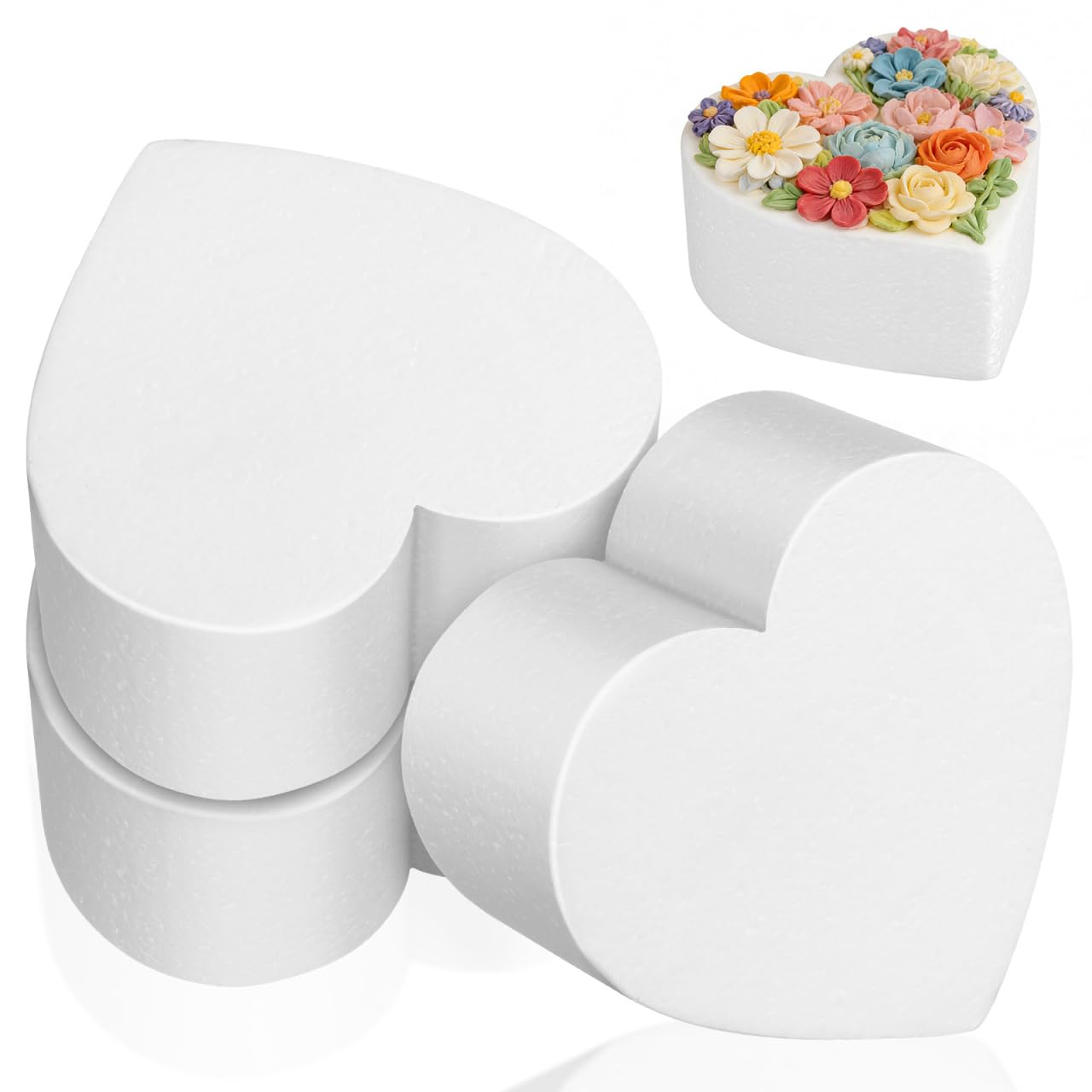 Faux gâteaux en mousse de polystyrène en cœur de qualité supérieure mariage