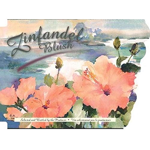 Wine Bottle Labels Pack of 30 Zinfandel Blush Pink Peach Hibiscus (Rose of Sharon) Design, Self-Adhesive and Peelable