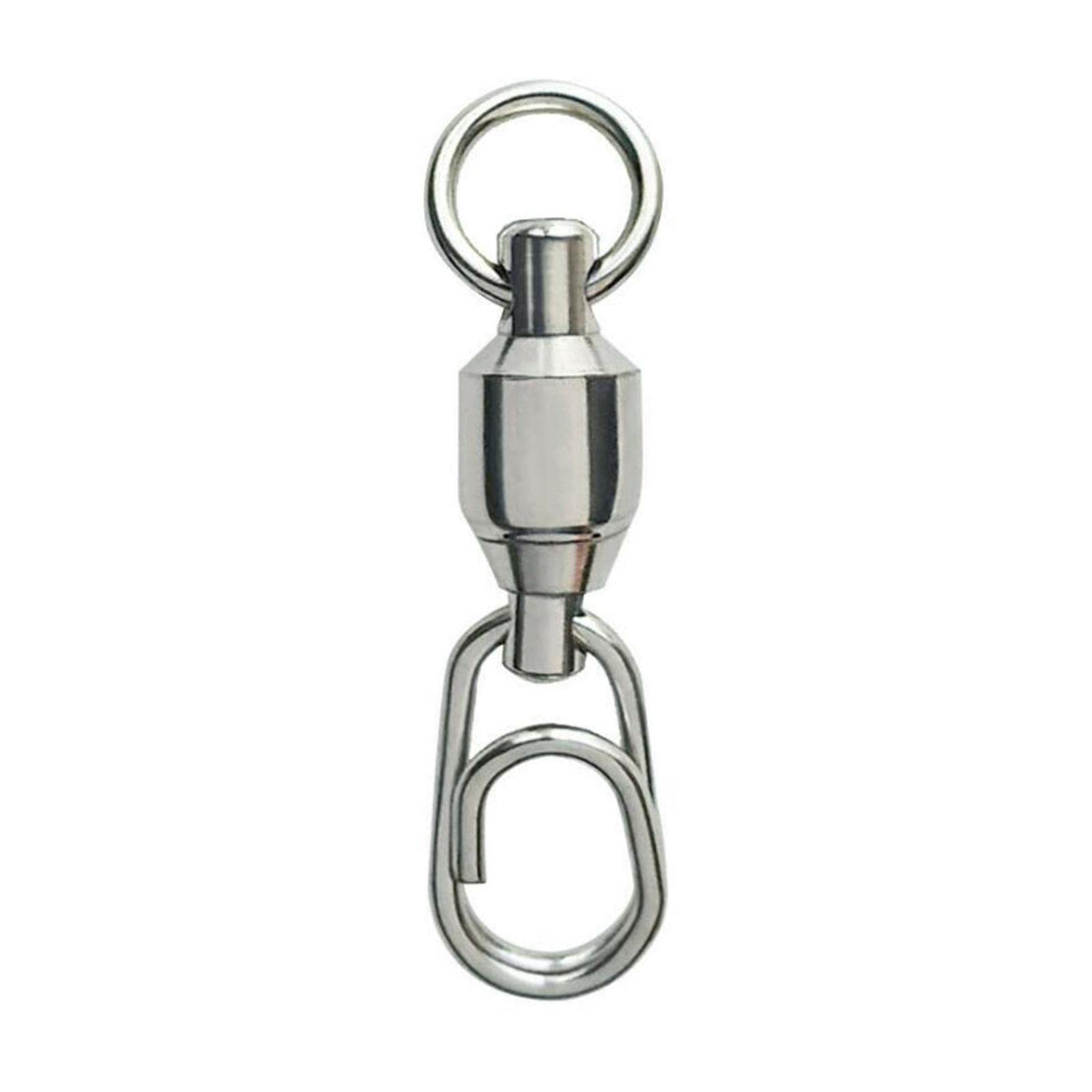 Lot de 10 émerillons de pêche à roulement à billes avec clip en acier inoxydable, connecteur Tackle 3, style 3