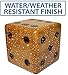 GETMOVIN SPORTS Stained Yardzee and Yard Farkle Dice Set (All Weather) Roll Bucket and Scorecard - Includes 6 Dice, Dry Erase Scorecard W/Marker, Roll Bucket, Lid for Storage (Dark Stain)