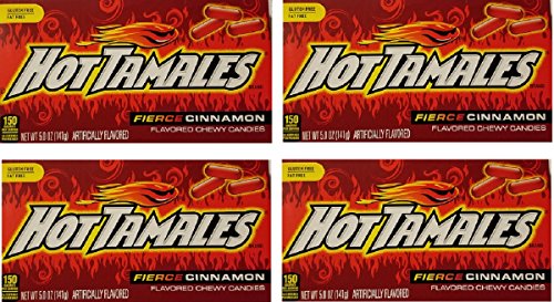 Cinnamon Flavored Chewy Candies - Theater Box Size - 5 oz (Pack of 4)