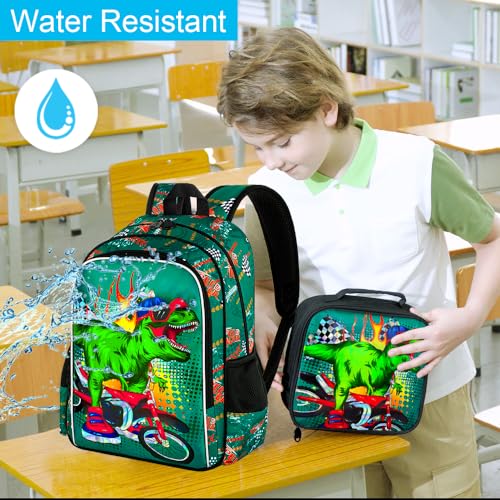 Image of UFNDC 3PCS Boys Backpack,16 inchKids Dinosaur Bookbag with Lunch Box, School Bag for Elementary Toddler