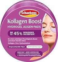 Schaebens Kollagen Boost Hydrogel Augen-Pads, 60 Stück für 30 Anwendungen, für einen sofortigen Feuchtigkeits-Boost und einen frischen Glow mit Kollagen, Cica und Hyaluronsäure