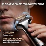 Electric Foil Shaver for Men, 3D Floating Head, Close Shave IPX7 Waterproof | Portable Cordless Electric Razor with LED Display, USB-C Fast Charging, Wet/Dry Design for Sensitive Skin Daily Grooming