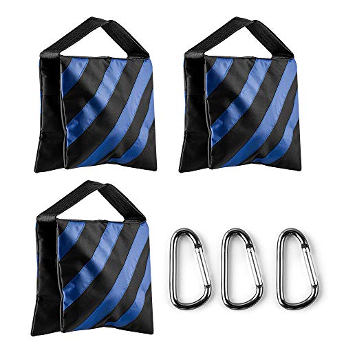 Bolsa de arena para estudio y trípodes con doble cremallera y mosquetones de sujeción