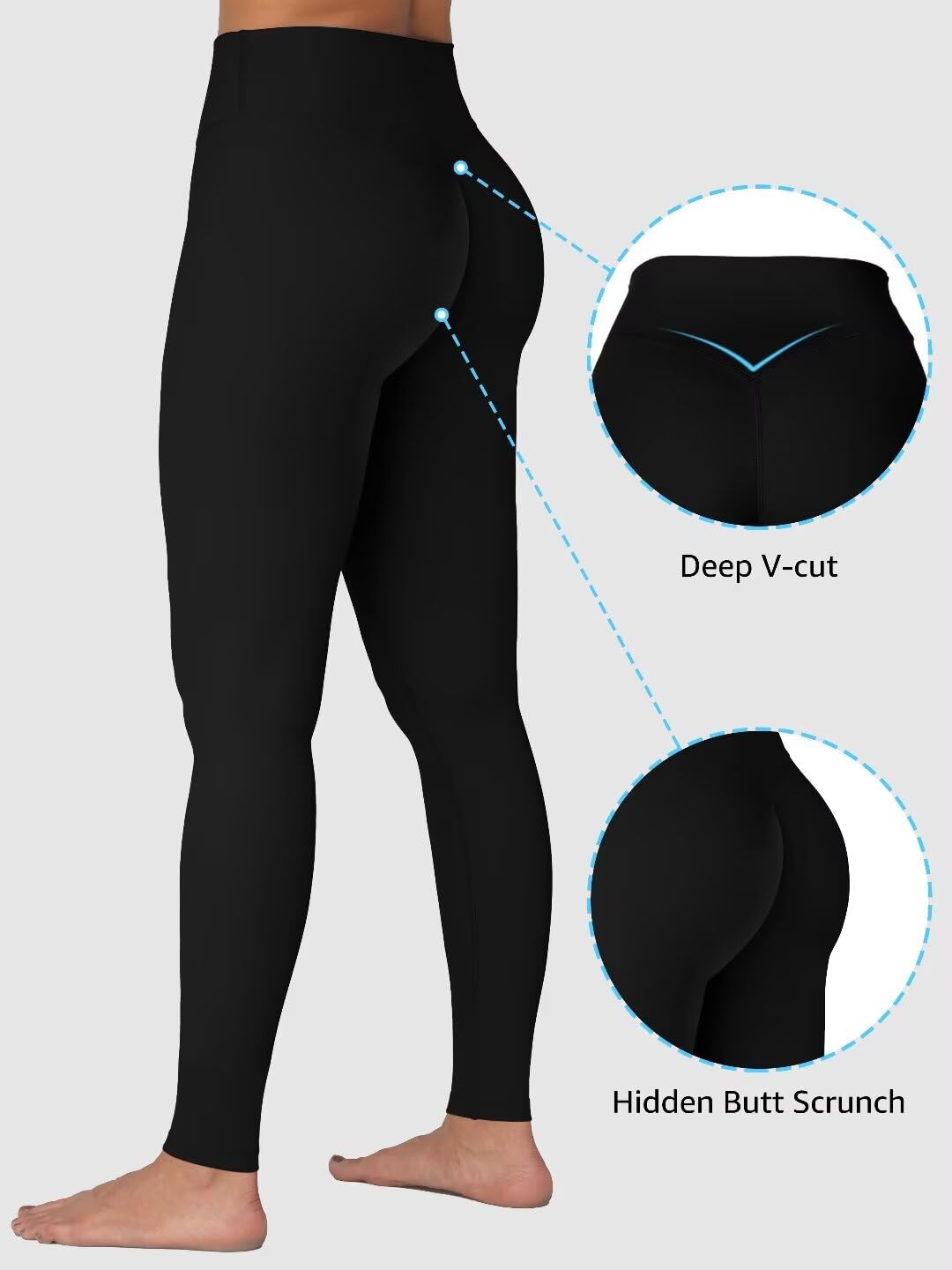 Sunzel Sunzfly - Leggings da donna, invisibili, per sollevamento dei glutei, a vita alta, per palestra, yoga, con controllo della pancia
