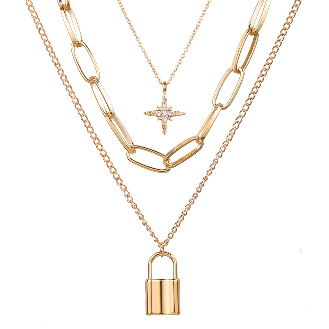 Shining Diva Fashion Latest Multilayer Western Neckpiece Neck Chain Necklace for Women and Girls, golden (A12966np) (B09JGLTSZ9) Amazon Price History, Amazon Price Tracker