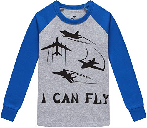 Pajamas For Boys Kids Rocket Airplane Sleepwear Baby Girls Clothes 4 Pieces Pants Set 14T #TOP3