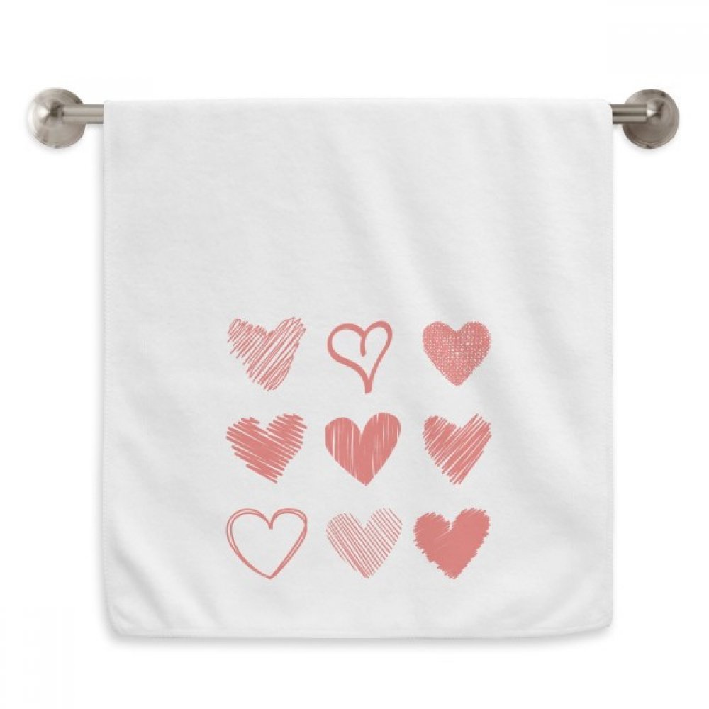 Serviettes moelleuses cœurs blancs 13x29 pouces cadeau romantique Saint Valentin