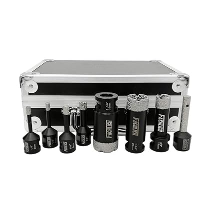 FACHLICH Diamond Core Drill Bits Set Tile Hole Saw Kit 6/6/8/10/19/28/35mm with 10mm Granite Finger Milling Bit 8pcs for Porcelain Tile Granite Marble Masonry Brick