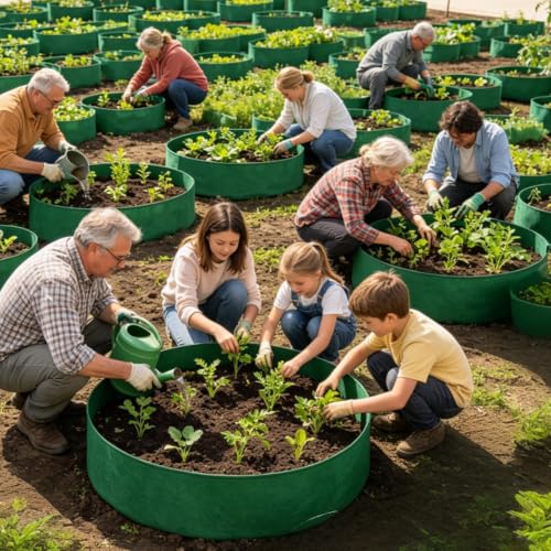Maceta elevada textil de tela transpirable para cultivar verduras 3