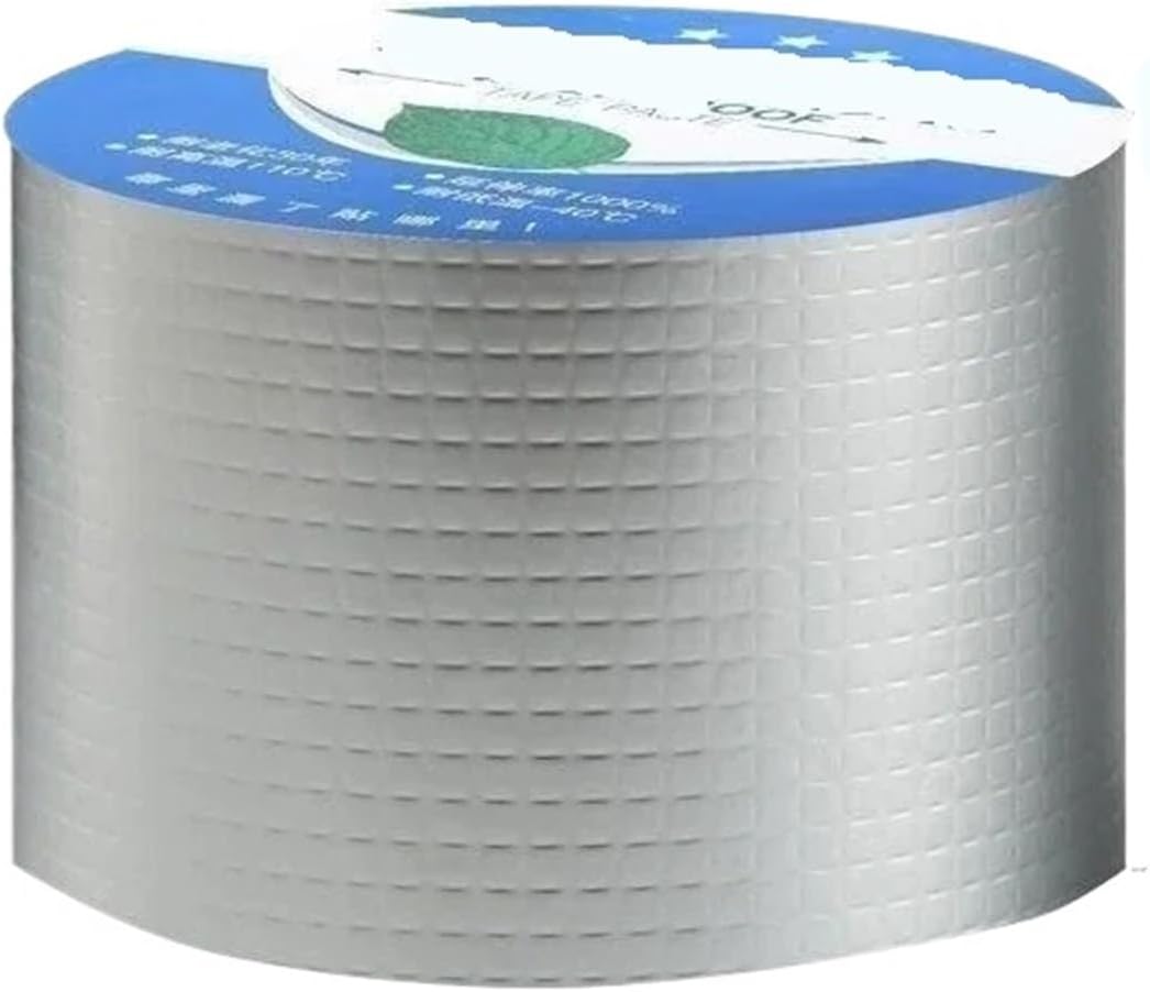 Roof Leak Repair Tape Aluminum Foil Butyl Sealing Tape Super Waterproof Sealers Adhesive Sealant Wall Crack Stop Leaks Roof Pipe Repair Duct Fix Tape Wall Roof Repair Sealant(Color:5cm X 5 Meter)