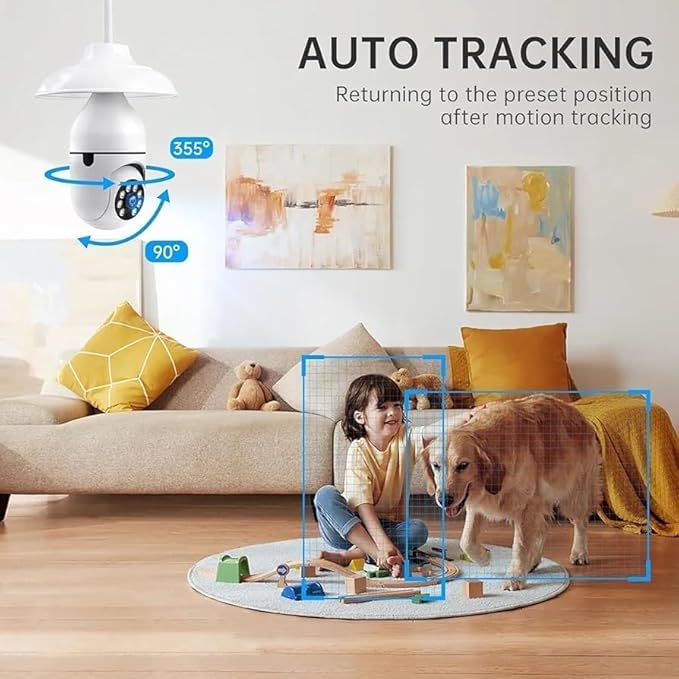 Image of 1080p FHD WiFi Wireless Security Camera with Audio & Night Vision - Live Feed, Motion Detection, Perfect for Home & Office Security (Bulb Camera-2 pc)