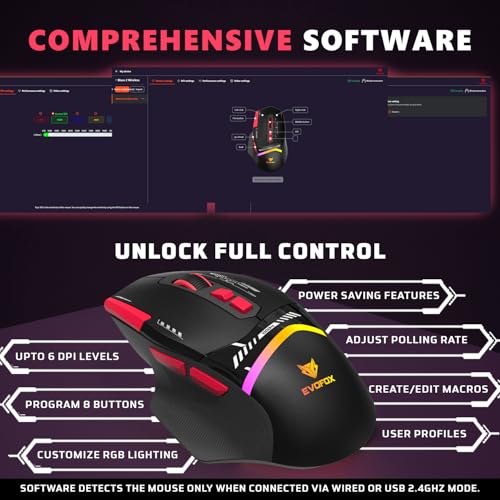 EvoFox Blaze 2 Wireless Gaming Mouse 12,800 DPI - Image 6