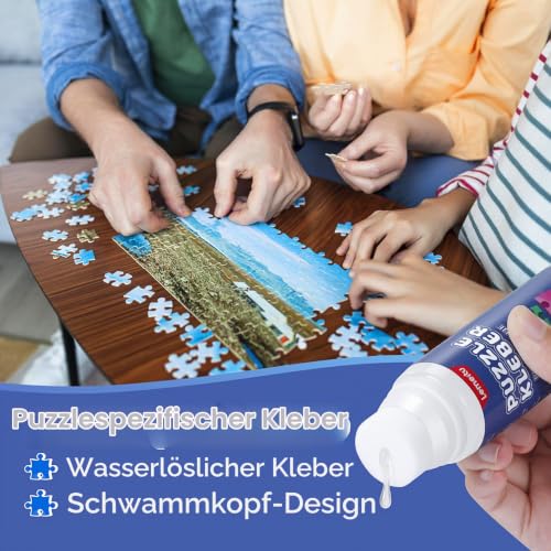 Lemeitu Puzzlekleber 2er-Pack (2 x 120 ml) – Schnelltrocknend & glasklar für 1000-3000 Teile | PVA-Kleber wasserbasiert & geruchsfrei… – Ansicht 5