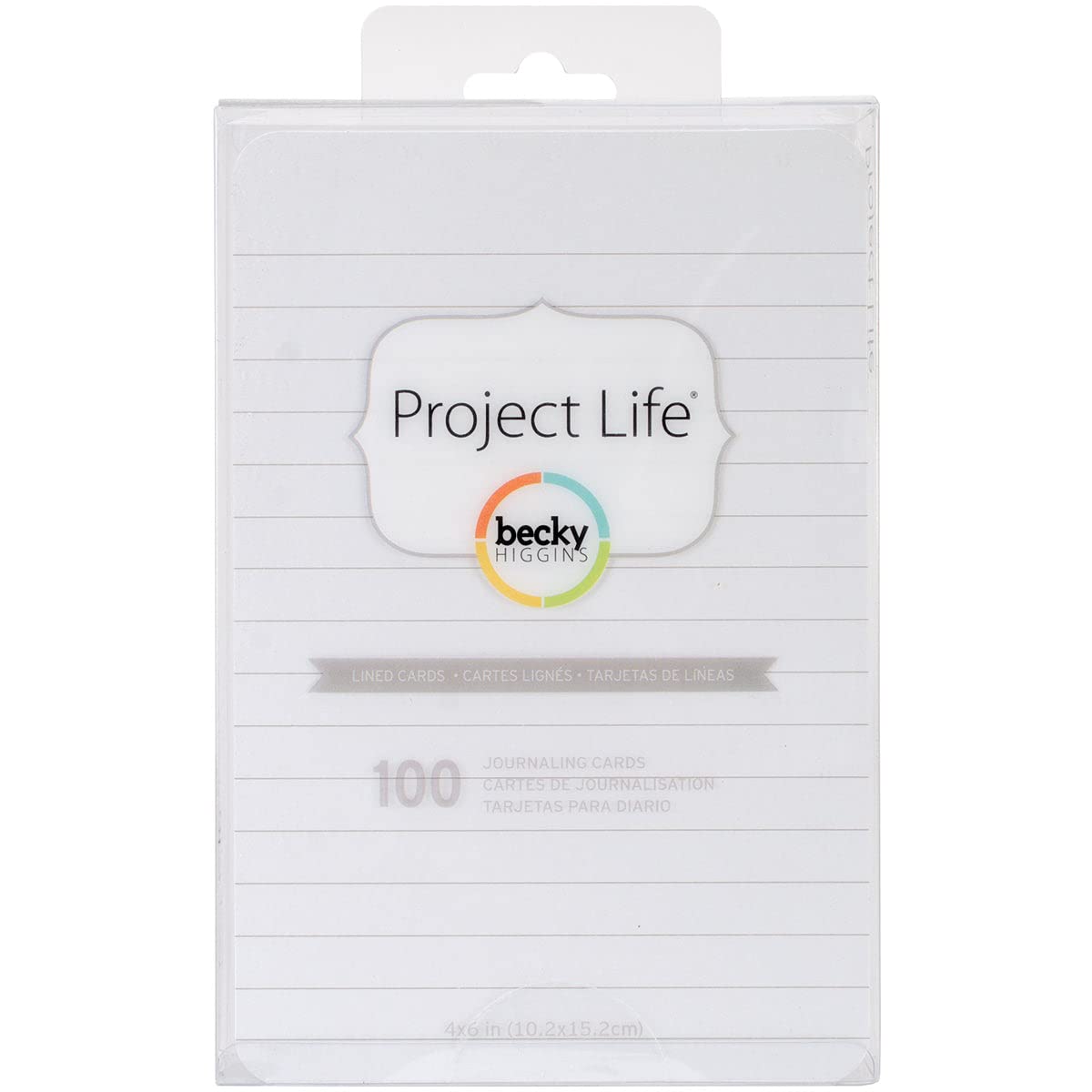 Project Life 93741 Cards Accessories-4 x 6-Lined-Double-Sided-White (100 Pieces), 11.68 x 17.27 x 2.61 cm, Multi-Colour