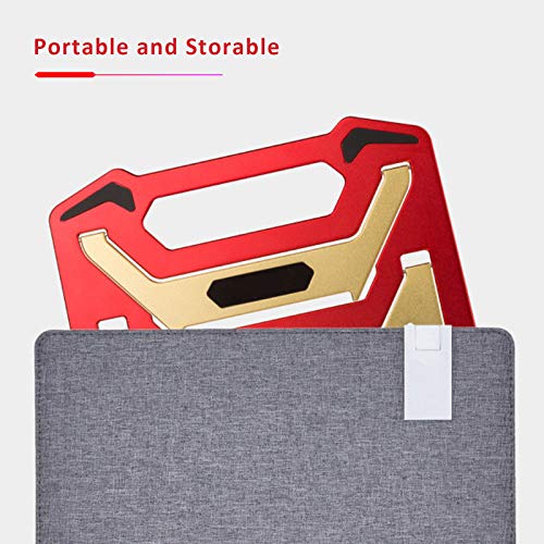 Image of AICHESON Laptop Computer Stand Aluminum Alloy Red and Yellow, Portable Notebook Riser Ventilated PC Holder Compatible with Apple Mac MacBook Pro /Air 11-15.4 Inches