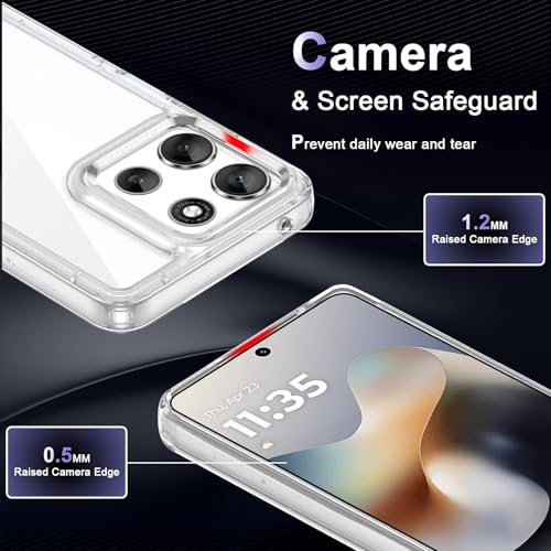 Image of Case for Motorola Moto G56 5G, Military Grade Drop Protection Phone Case, Yellowing Resistant, Anti-Scratch Hard PC Back, Shockproof Hard Ultra-Thin Protective Cover, Clear