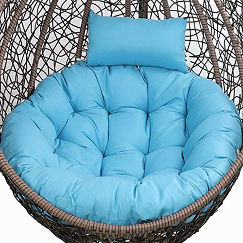 Coussin Rond pour Fauteuil Rotin, éPais Coussin pour Fauteuil Suspendu Exterieur Jardin, Lavable Coussin de Chaise Suspendue, AntidéRapant Coussin pour Hamac Chaise Suspendu Blue Yadlan
