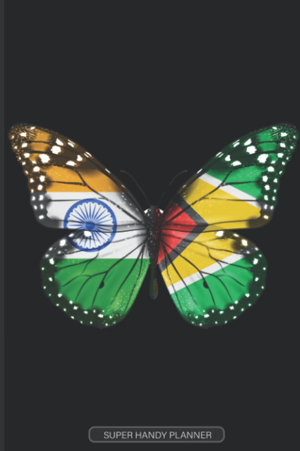 Planner: Indian Guyanese Flag Combined Butterfly Flags Of India Guyana