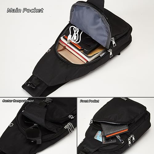 Seoky Rop Men Women Sling Backpack Anti Theft Crossbody Shoulder Chest Bag with USB Charging Port4