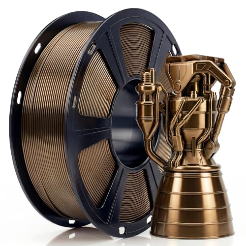 Image of Metallic PETG Filament 1.75mm, 3D Printer Filament with Stunning Metal Luster, + /- 0.02mm Precision, 1kg Spool (2.2lbs) for FDM Printers, High Strength & Odorless, Brown