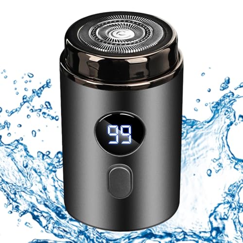 Portable Rasoio Elettrico Uomo, Viaggio Rasoio Elettrico Barba Ricaricabile Senza Fili Con Display Digitale Rasoio Lavabile A Secco E Umido