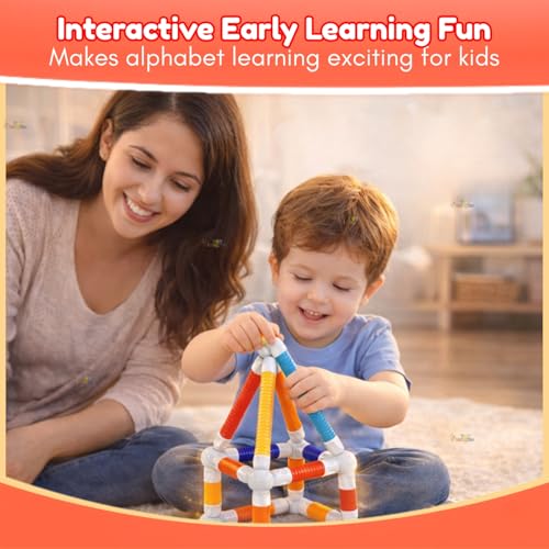 Image of Toy Imagine Flexible Magnetic Telescopic Sticks Building Blocks for Kids 26 PCS | Magnetic Sticks & Suction Tubes DIY Educational STEM Toy | Building Construction Brain Game Gift for Kids 3+ Years
