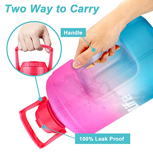 Image of QuiFit 1 Gallon Water Bottle - with Straw & Motivational Time Marker Leak-Proof BPA Free Reusable Gym Sports Outdoor Large(128OZ /73OZ) Capacity Water Jug