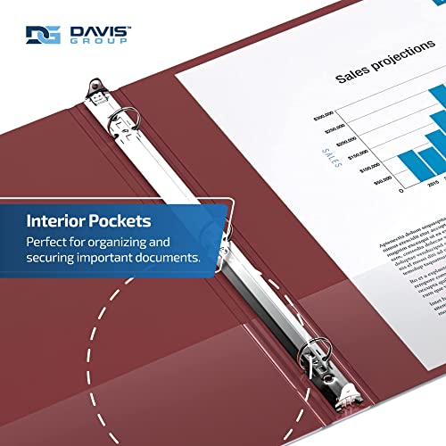 Premium Economy 1-Inch Binder, 3-Ring Binder For School, Office, Or Home, Colored Binder Notebook, Pack Of 6, Round Ring, Burgundy #TOP4