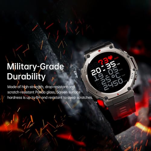 Image of Shyenah DM58 GPS Adventure & Sports Smartwatch - 1.43 HD AMOLED Display | 5ATM Waterproof, 170+ Sports Modes | Compass, Altimeter | 24H Sleep, HR, SpO2 & Stress Monitoring | 500mAh Battery(Black Band)