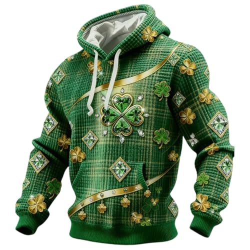 Sweat à capuche tricoté Saint-Patrick vert pour homme