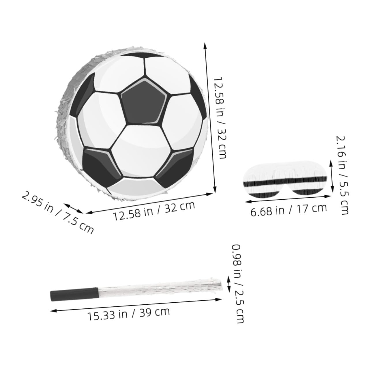 ORFOFE Piñata con Material Resistente de Fútbol para Cumpleaños Infantil y Diseño Colorido Incluye Palo y Venda para Fiesta Escolar y Ambientación Deportiva