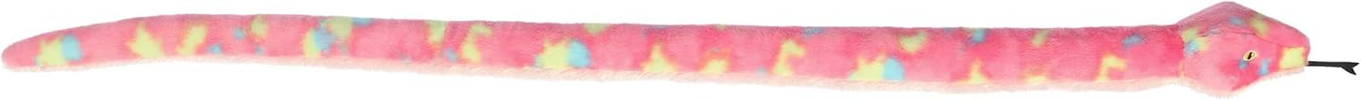 Aurora® Playful Snake Colorful Bubblegum Snake Stuffed Animal - Lifelike - Versatile Fun - Pink 51 Inches