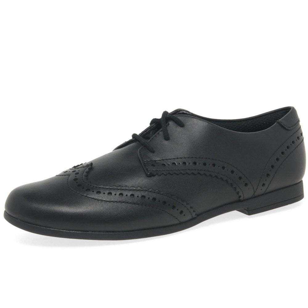 Clarks Scala Lace Y Childrens Black Leather, 3.5
