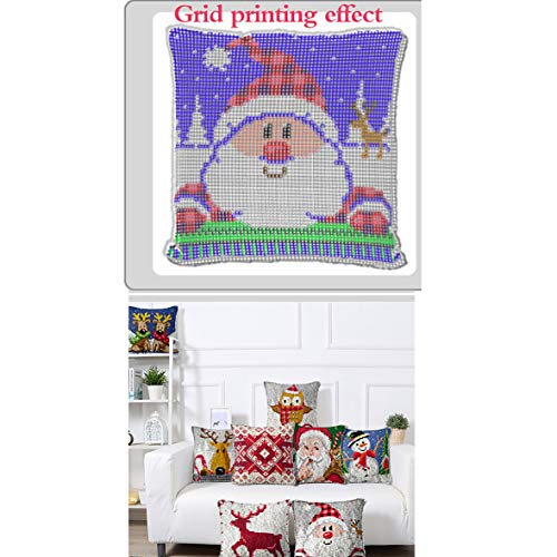 MIAOLLUN Latch Hook Kit, Christmas Latch Hook Kits for Adults DIY Decorative Pillowcase Embroidery Cross Stitch Arts Craft for Home Sofa Furniture 17X17inch - Image 3