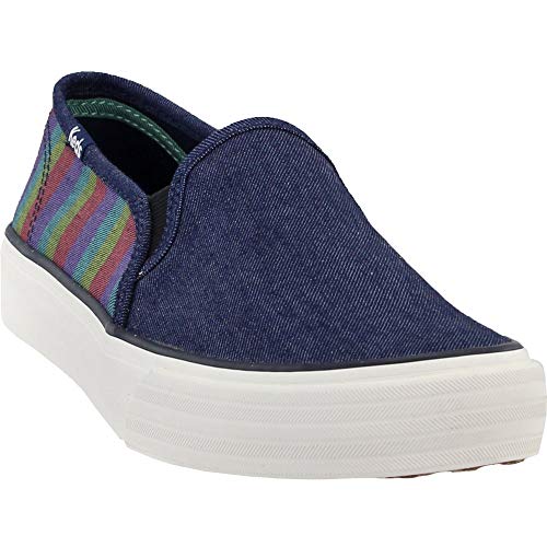 Image of Keds Womens Double Decker Canvas Slip On Sneakers Shoes Casual - Black