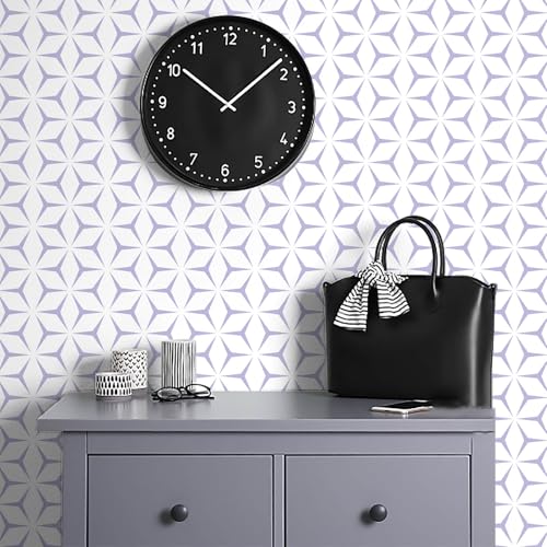 Heroad Wall Paper Peel and Stick Modern Light Purple Wallpaper Peel and Stick Boho Geometric Contact Paper for Cabinets and Drawers Renter Friendly Self-Adhesive Removable Waterproof 17.7” x 787”