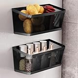 WOCUBEHOME 2Pcs Magnetic Spice Rack for Fridge Magnet Hanging Basket Holder for Seasonings Fruit Vegetables Coffee Beans Magnetic Organizer Shelf, Kitchen Refrigerator Organizers