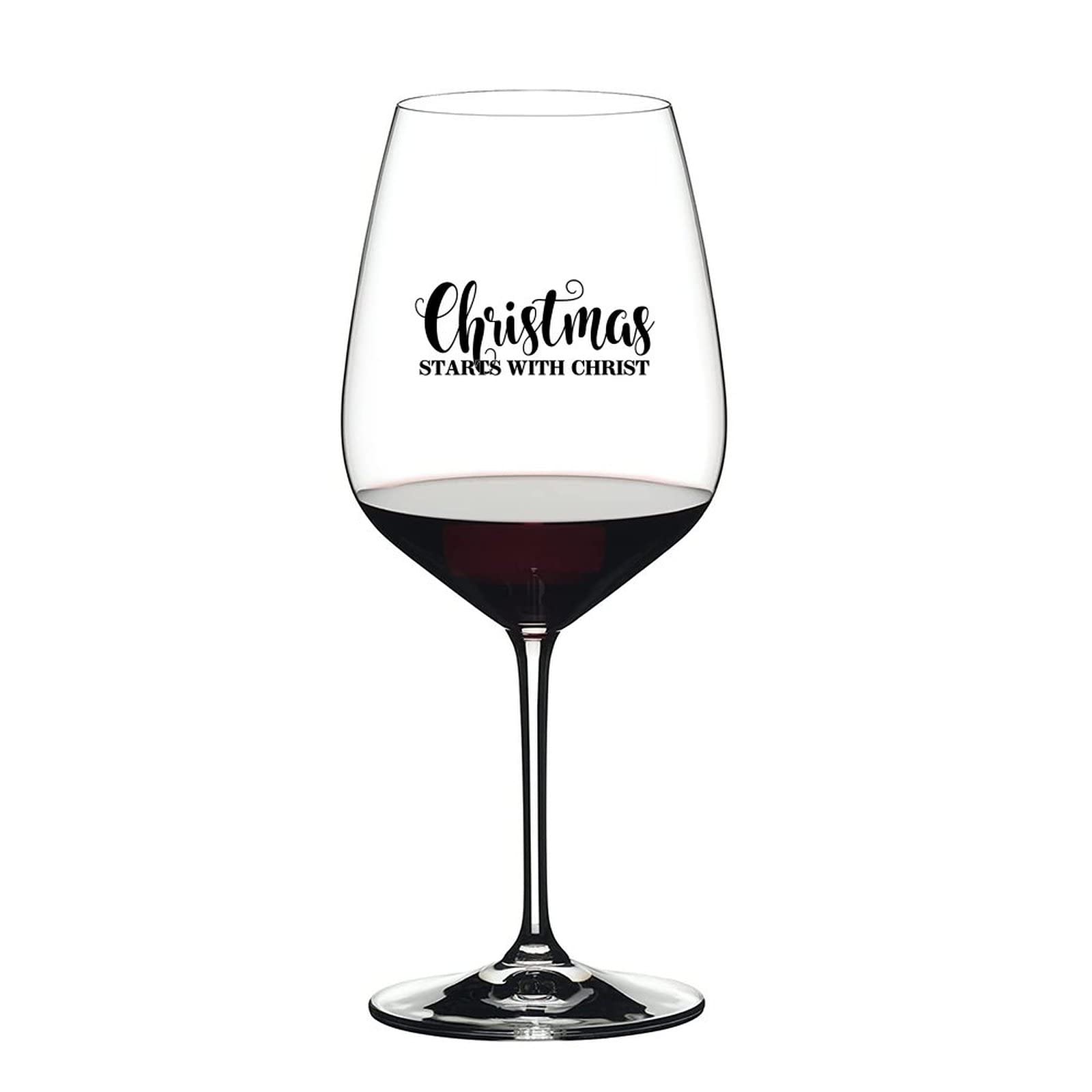 Juego de 2 copas de vino tinto, Navidad comienza con Cristo, copas de vino personalizadas de 17 onzas, para despedida de soltera, esposa, mamá o novia