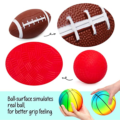 Playzap Balls For Toddlers 1-3, Sport Playground Balls Set For Baby, Including 7 Pcs 5 Inches Indoor Outdoor Playground Balls, Soccer Balls, Footballs, Basketballs For Boys Girls Toys Gifts #TOP3