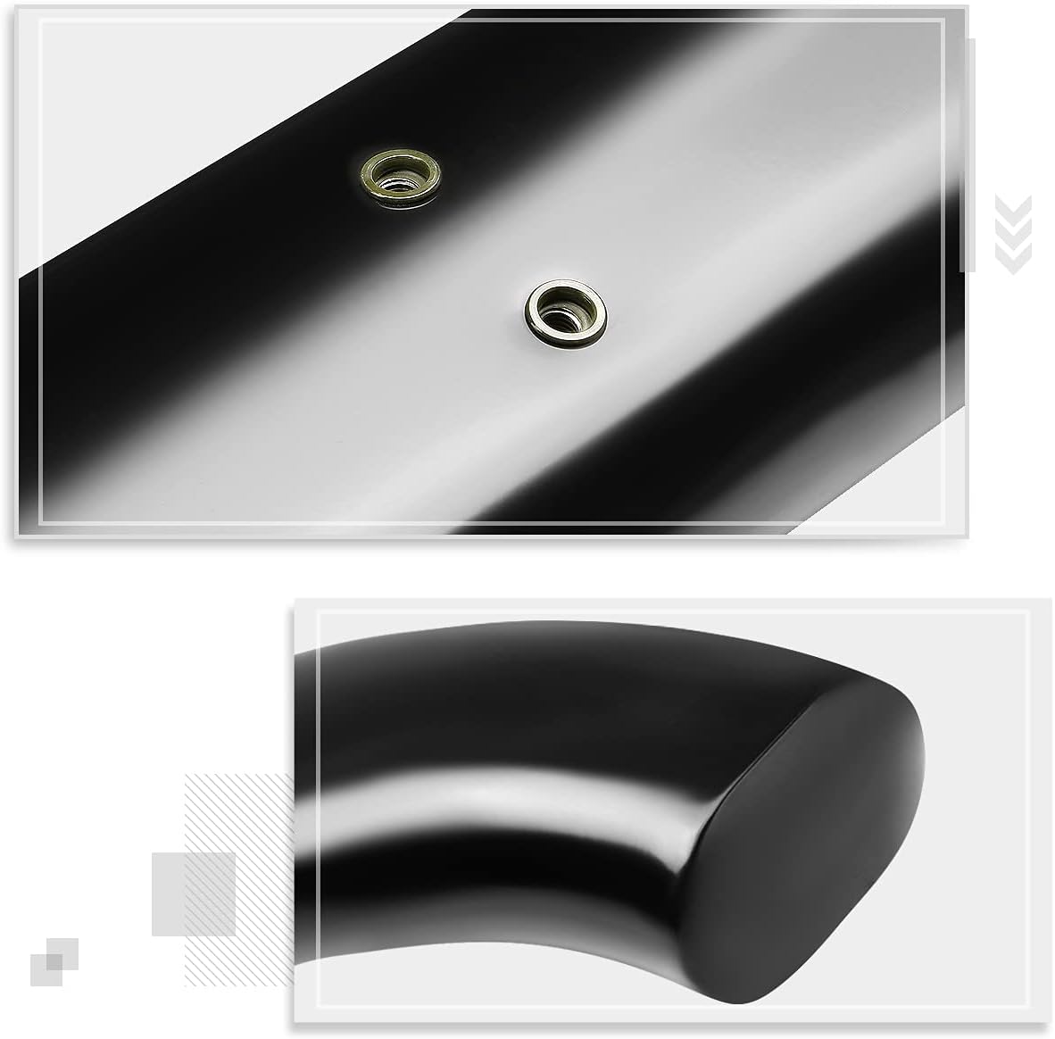 (2Pcs) 5 Inch Curved Oval Black Nerf Step Bars Side Steps Compatible with Dodge Ram 1500 Quad/Extended Cab 19-20