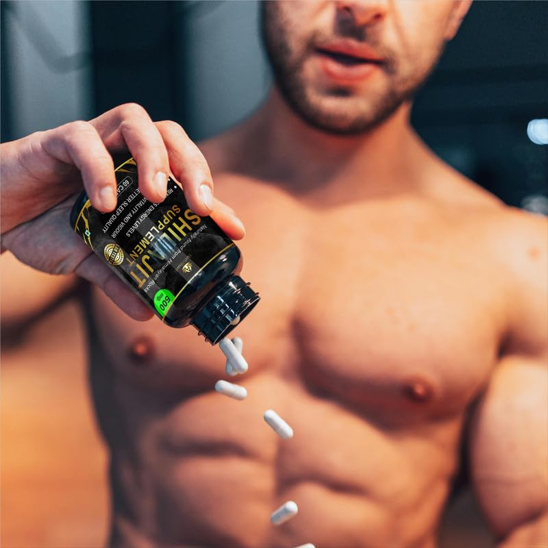 Image of Original Pure Shilajit Gold Capsules for Men & Women Long Time | Ayurvedic Testosterone Booster for Extra Power, Timing Stamina | Ashwagandha Safed Musli Gokshura Shatavari All In One (60 Tablets)