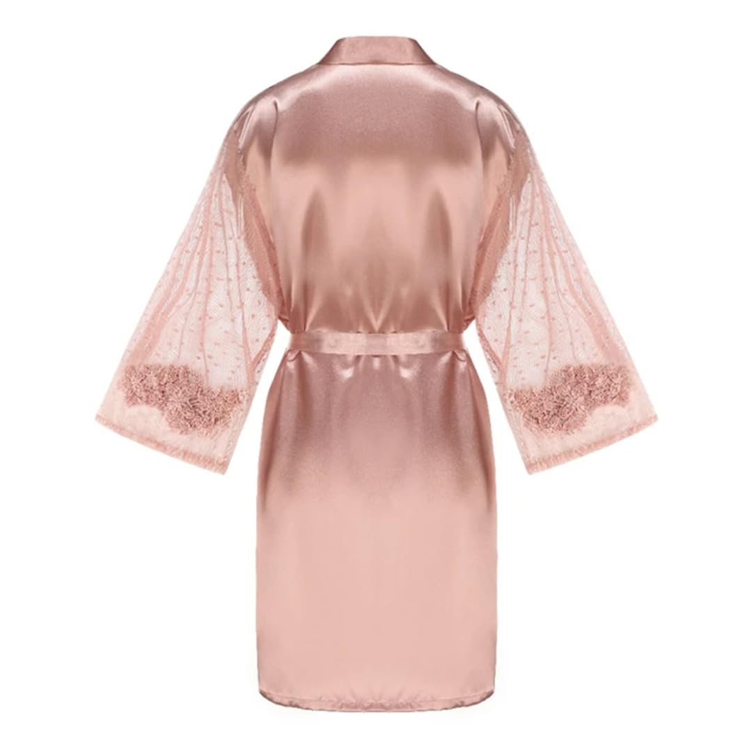 Yeuyyben Accappatoio da sposa in oro rosa in raso kimono da donna abito da sposa sorella madre della sposa sposo damigella d'onore abiti