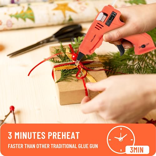 Welluck Cordless Hot Glue Gun, Usb Rechargeable Wireless Mini Hot Melt Glue Gun With 20 Glue Sticks And Usb Cable, Battery Operated Glue Gun Diy Tool For Art, Crafts, Decorations, Fast Repairs #TOP3