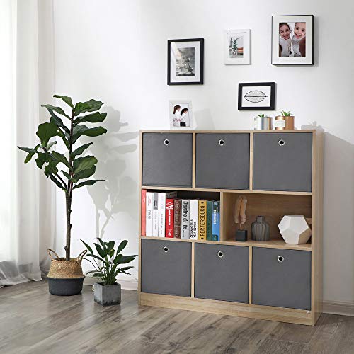 SONGMICS Aufbewahrungsboxen, 6er Set, Stoffboxen, Faltboxen aus Vliesstoff, Würfel, Aufbewahrungskörbe, für Spielzeug und Kleidung, grau RFB02G-3