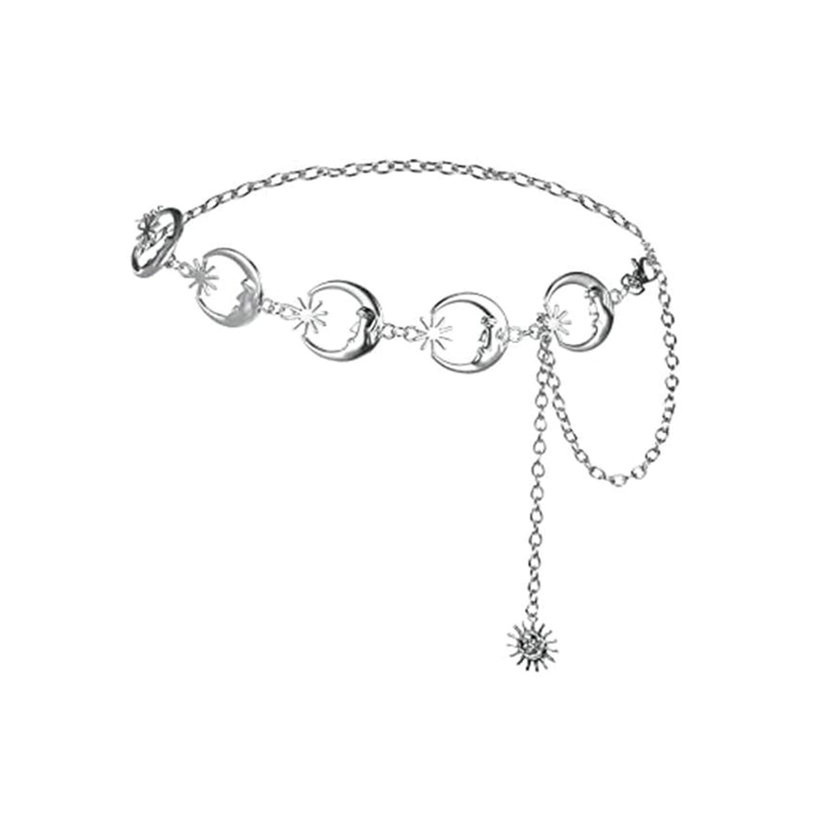 KLXSIVU Waist Chain Jewelry Goud Sexy Punk Body With Sun And Moon Belly 110cm (goud One Size)