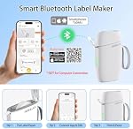 Rongta Bluetooth Label Maker Machine with Tape, Portable Mini Label Printer Wireless Thermal Handheld Sticker Makers Mini Label Makers with Multiple Templates for Organizing Office Home School(White)