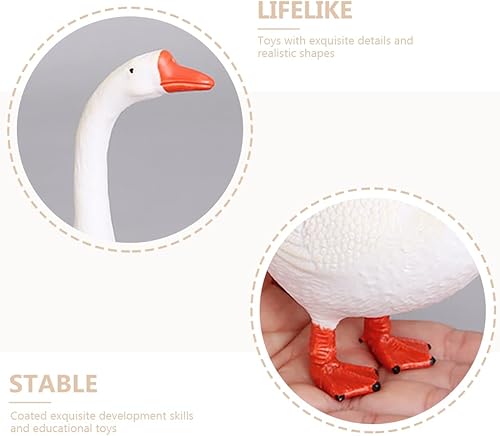Miniatura 3 de GANAZONO Adornos de cisne, juguetes de escritorio, accesorios de escritorio, adorno de césped, estatua de patio, escultura de granja, estatua blanca
